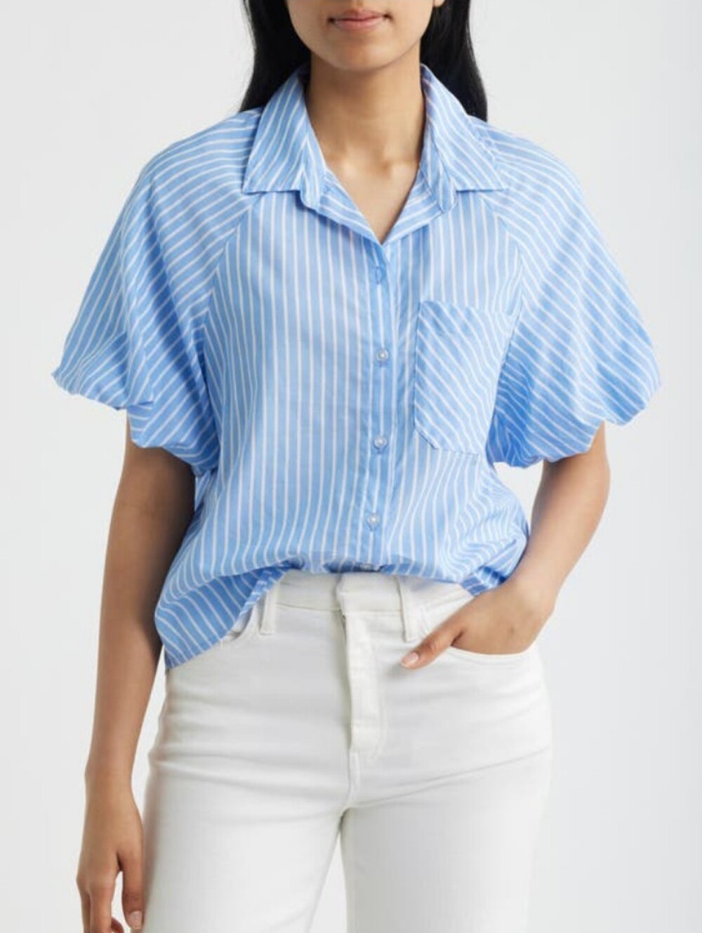 beachlunchlounge collection Biance Bubble Sleeve Stripe Top